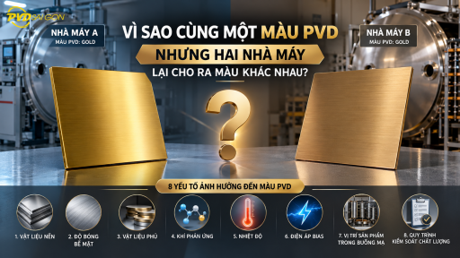 Vì sao cùng một màu PVD nhưng hai nhà máy lại cho ra màu khác nhau?